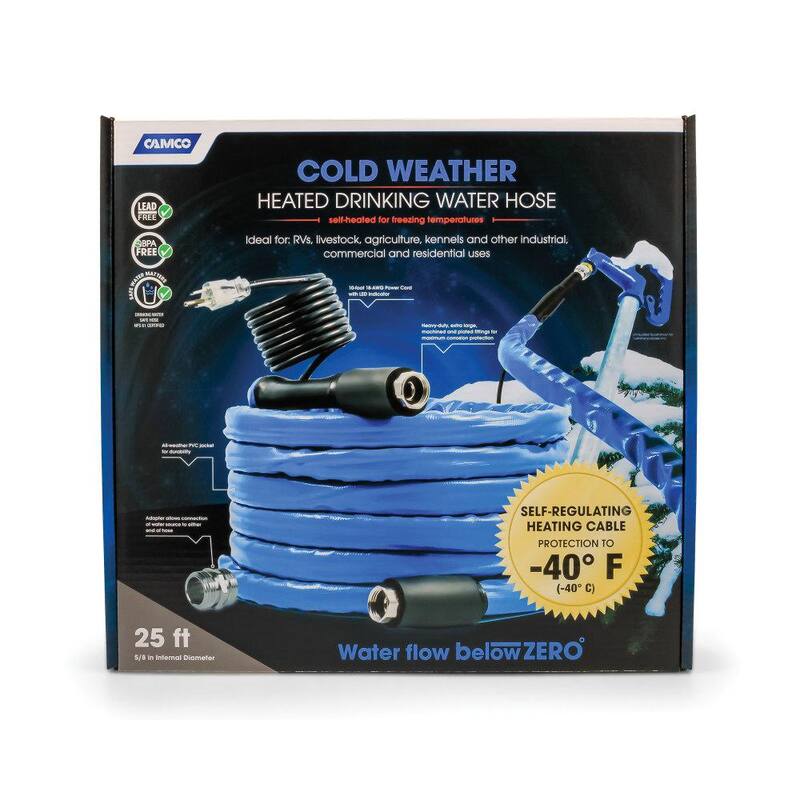 Camco Heated Drinking Water Hose, -40F/C - 5/8" ID x 25' L - 22922