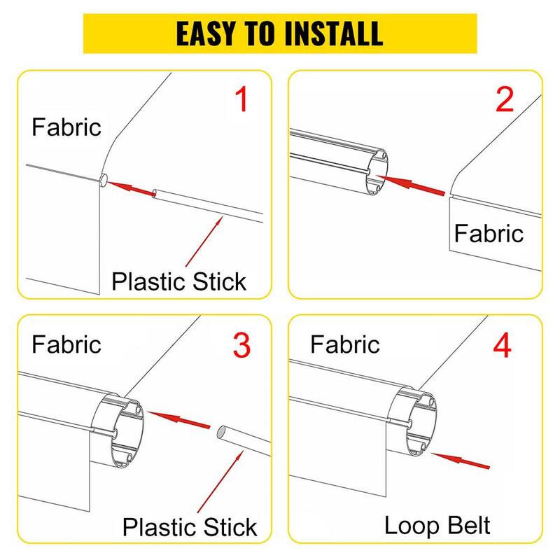 VEVOR RV Awning 16 ft. Camper Awning Fabric 15 oz. Vinyl Trailer Awning Canopy Patio Camping Car Awning - ZYSRV62416JBL0001V0