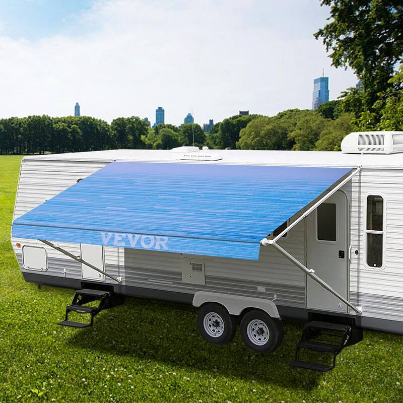 VEVOR RV Awning 16 ft. Camper Awning Fabric 15 oz. Vinyl Trailer Awning Canopy Patio Camping Car Awning - ZYSRV62416JBL0001V0