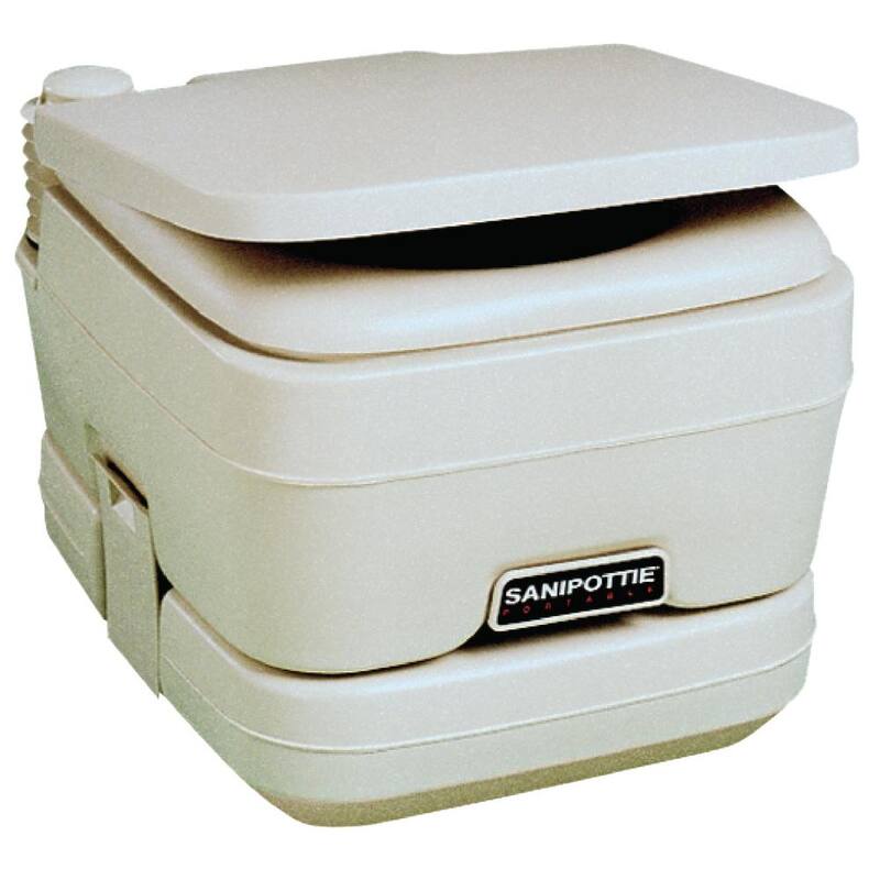 Dometic 2.5 Gal. Adult Size SaniPottie 962 Portable Toilet with Bellows Flush in White - 301096206