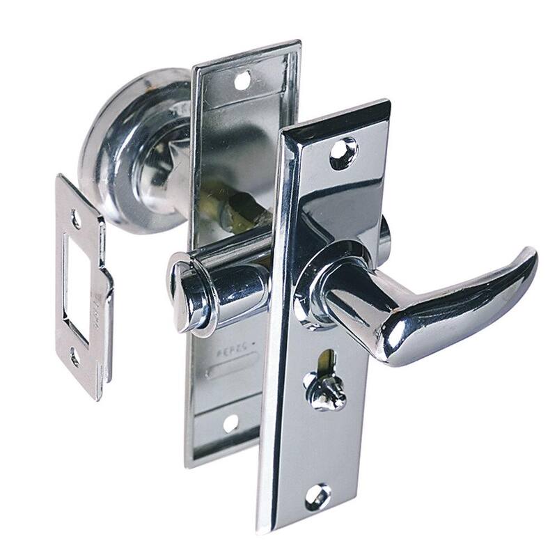 Perko Tubular Latch Set with Sliding Lock Button - 0567DP0CHR
