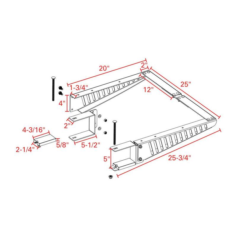 Quick Products RV Bumper-Mounted Cargo Support Arms - Includes Optional Adjustable Brace - QP-BMCSA