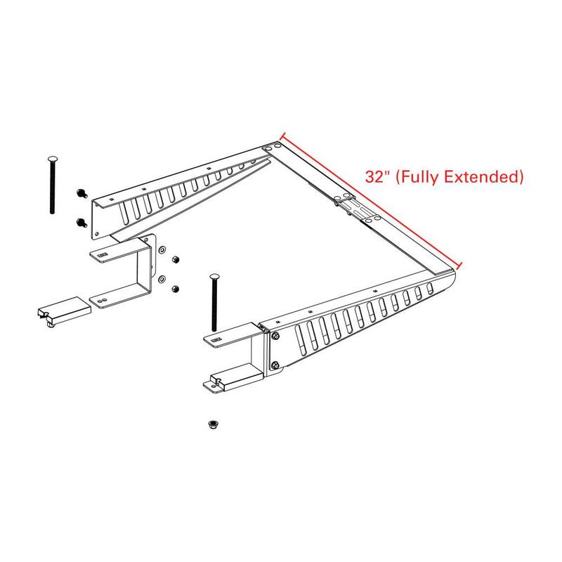Quick Products RV Bumper-Mounted Cargo Support Arms - Includes Optional Adjustable Brace - QP-BMCSA