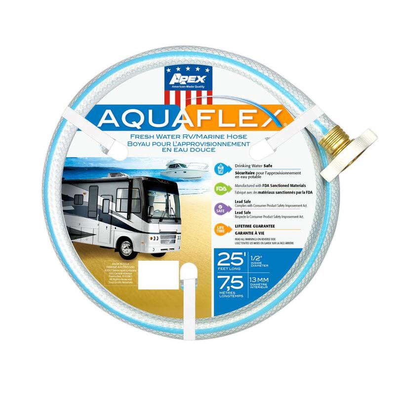 Teknor Apex AquaFlex RV/Marine Hose - 1/2 in. x 25 ft., White - 7503-25
