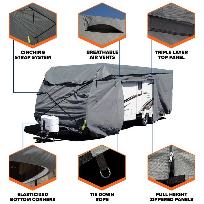 Budge Standard 252 in. x 105 in. x 116 in. Toy Hauler RV Cover, Size RVH-A - RVRB-50
