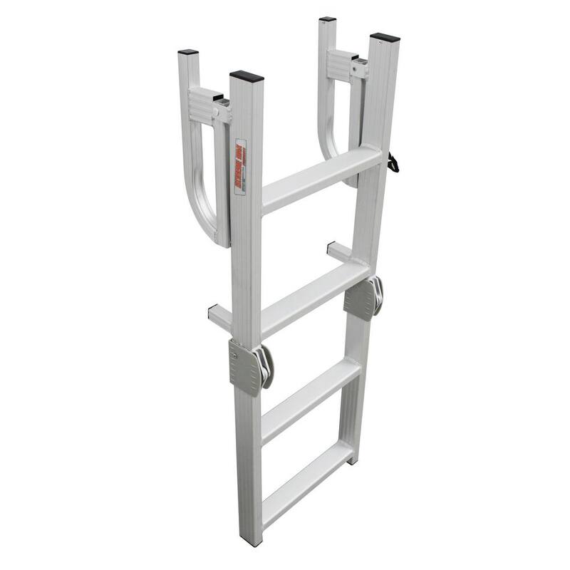 Extreme Max Aluminum 4-Step Compact Folding Pontoon Boarding Ladder - 3005.4089