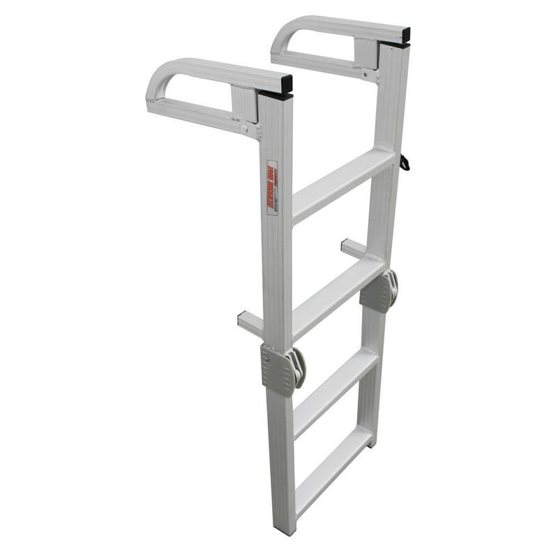 Extreme Max Aluminum 4-Step Compact Folding Pontoon Boarding Ladder - 3005.4089
