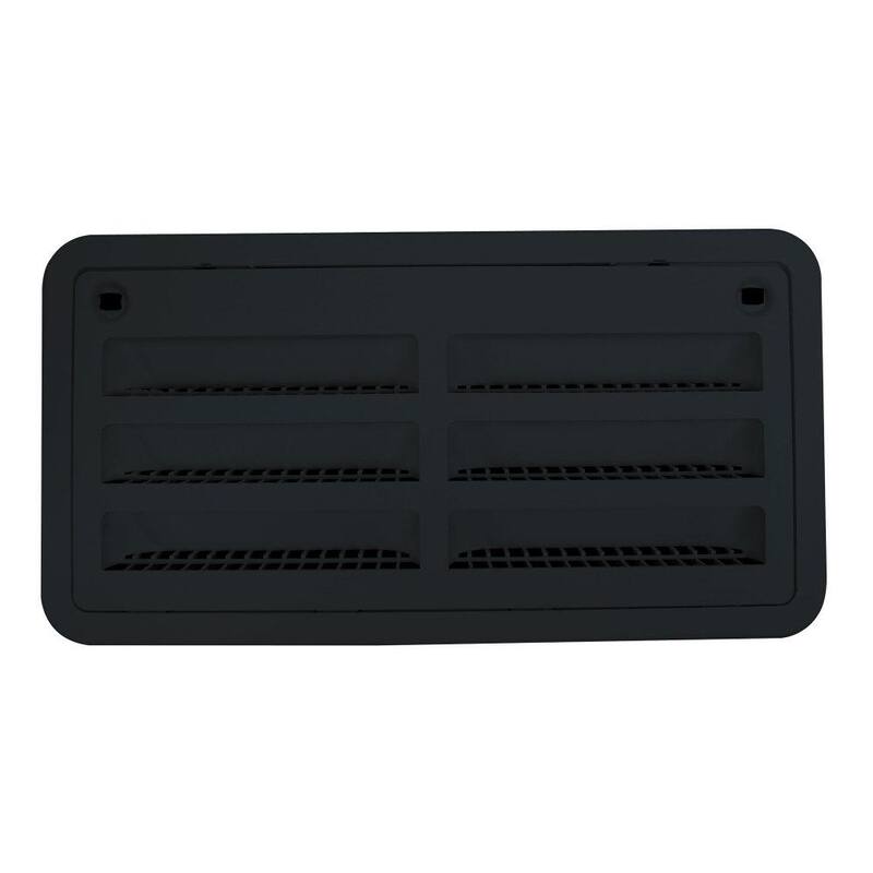 DOMETIC Refrigerator Upper/Lower Plastic Sidewall Vent - Black - 3109492.004