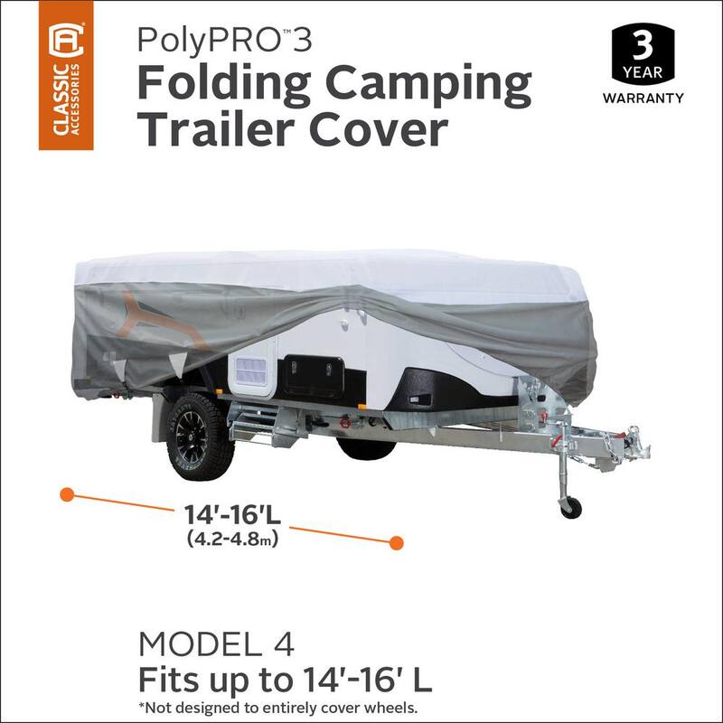 Classic Accessories PolyPro3 14 to 16 ft. Folding Camping Trailer Cover - 80-041-173106-00