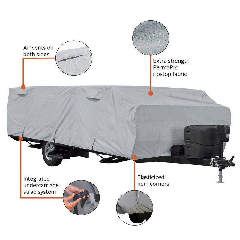 Classic Accessories Over Drive PermaPRO Folding Camping Trailer Cover, Fits 14 ft. - 16 ft. L Trailers - 80-404-171001-RT