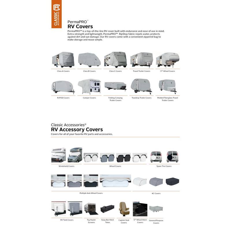 Classic Accessories Over Drive PermaPRO Folding Camping Trailer Cover, Fits 14 ft. - 16 ft. L Trailers - 80-404-171001-RT