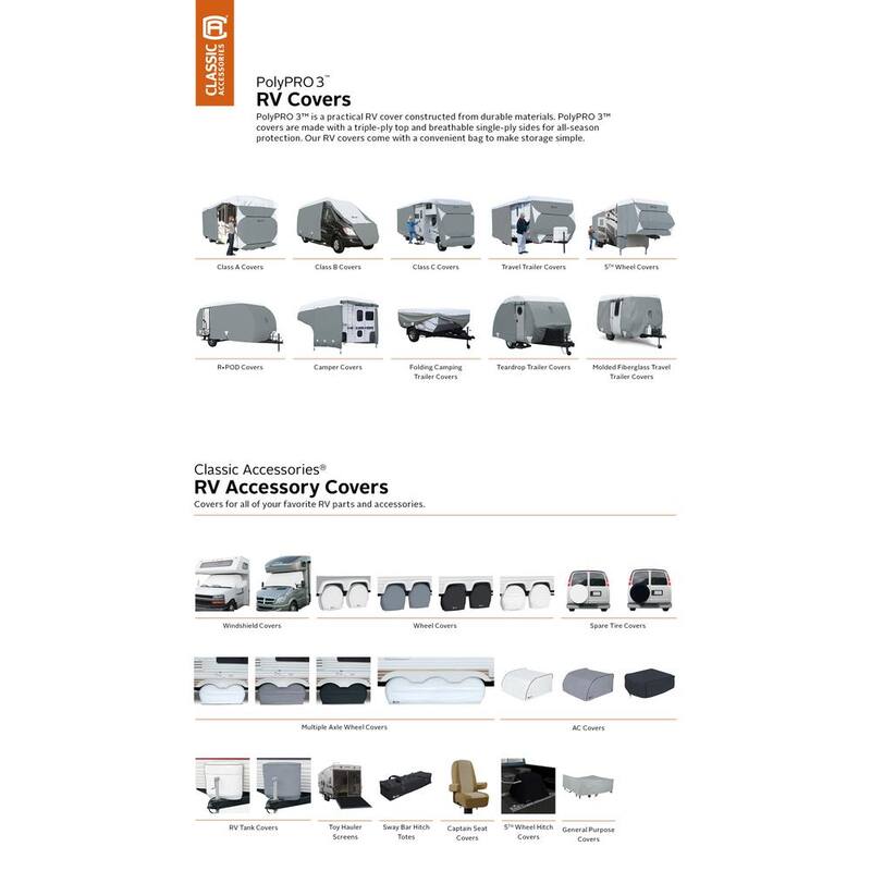 Classic Accessories Over Drive PolyPRO3 Camper Cover, Fits 10 ft. - 12 ft. Campers - 80-037-153101-00
