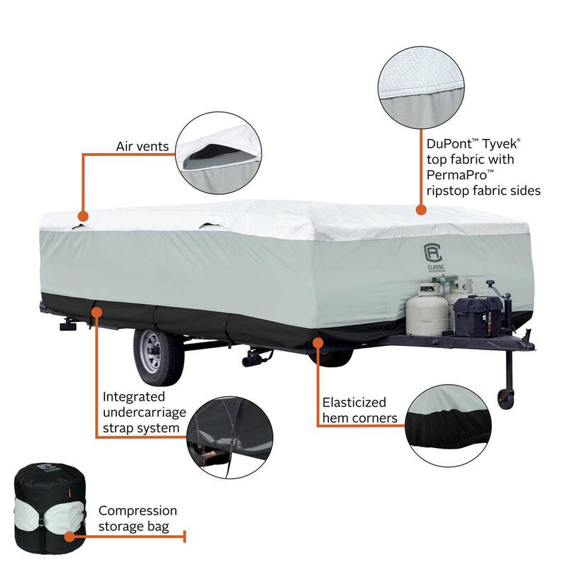 Classic Accessories SkyShield 156 in. L x 88 in. W x 42 in. H Folding RV Camper Cover - 80-468-153101-EX