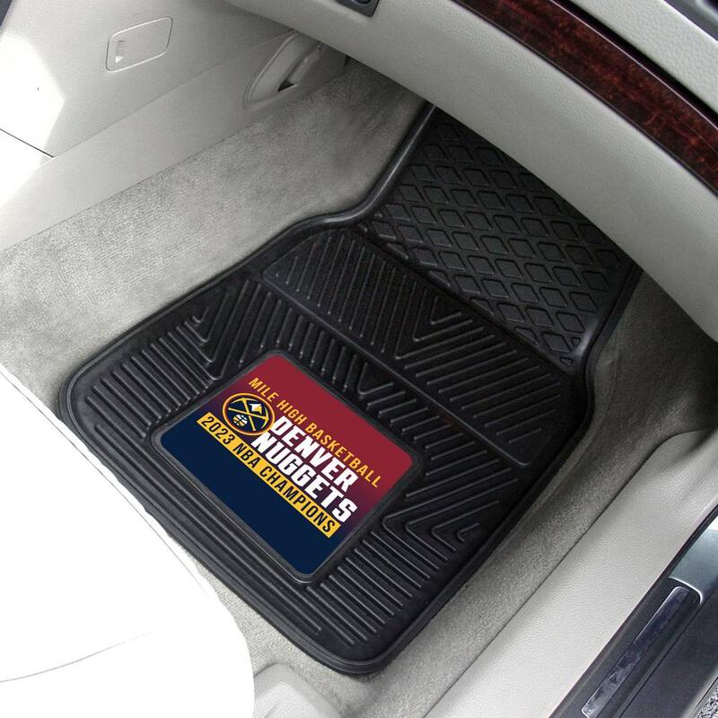 FANMATS Denver Nuggets 2023 NBA Finals Champions 2 ft. x 3 ft. Black Heavy-Duty Car Mat Set 2-Pieces - 39460