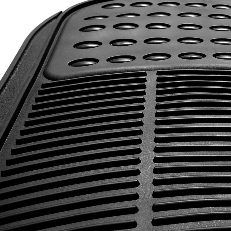 FH Group Black Heavy-Duty High Quality Vinyl Car Floor Mats - Universal Fit for Cars, SUVs, Vans and Trucks - Rear - DMF11306BLACKREAR