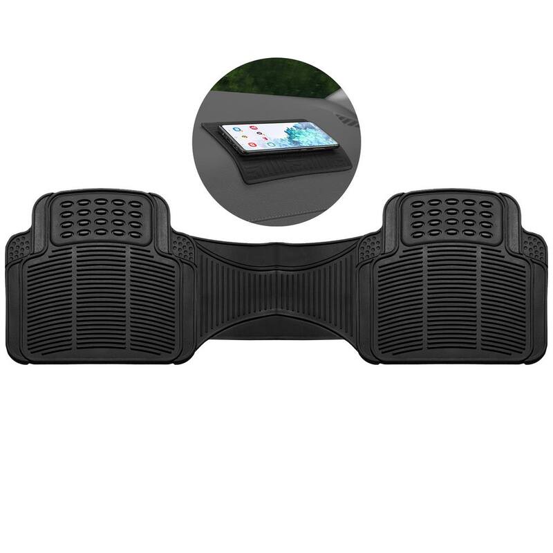 FH Group Black Heavy-Duty High Quality Vinyl Car Floor Mats - Universal Fit for Cars, SUVs, Vans and Trucks - Rear - DMF11306BLACKREAR
