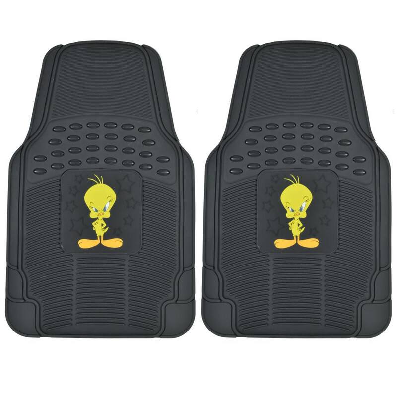 BDK Looney Tunes WBMT-1172 Tweety Bird 2 Pieces Rubber Car Floor Mats - WBMT-1172
