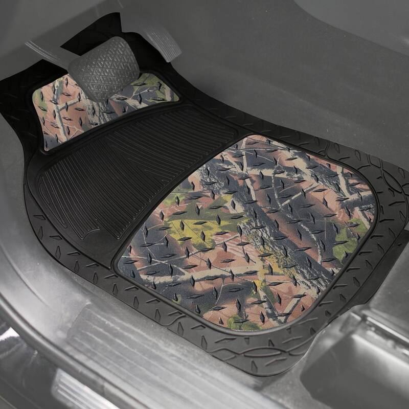 FH Group 4-Piece Premium Trimmable Liners Light Autumn Camo Car Floor Mats - Full Set - DMF11312LIGHT