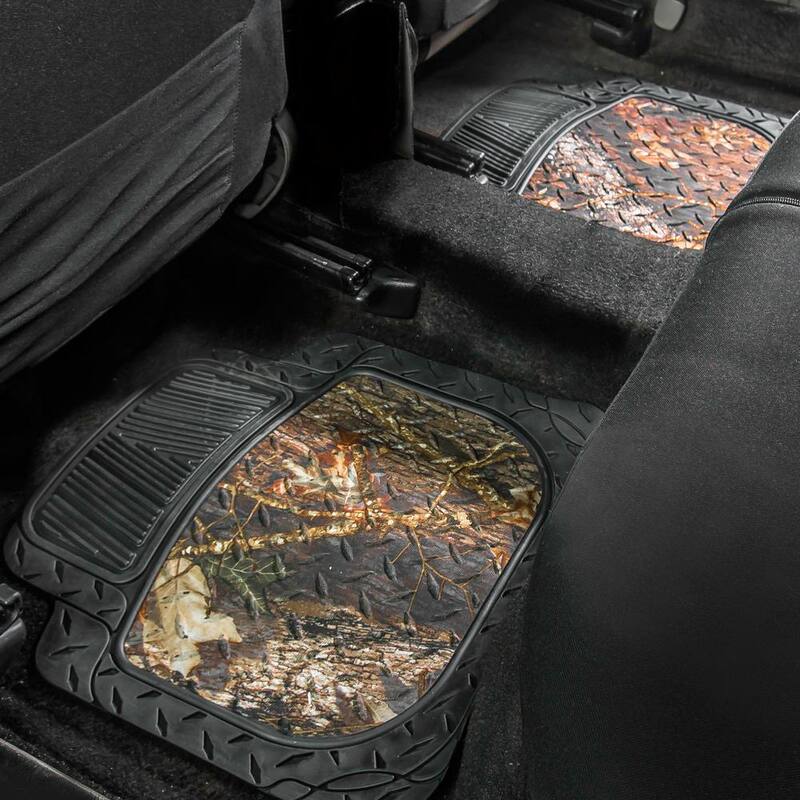 FH Group 4-Piece Premium Trimmable Liners Light Autumn Camo Car Floor Mats - Full Set - DMF11312LIGHT