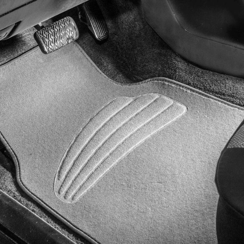 FH Group Gray 4-Piece Universal Premium Soft Carpet Floor Mats with Heel Pad Floor Liners - Full Set - DMF14401GRAY
