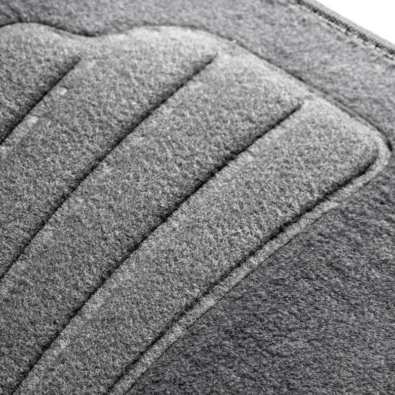 FH Group Gray 4-Piece Universal Premium Soft Carpet Floor Mats with Heel Pad Floor Liners - Full Set - DMF14401GRAY