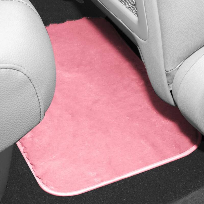 FH Group Doe16 Faux Rabbit Fur Non-Slip Floor Mats - Full Set - DMF14416PINK