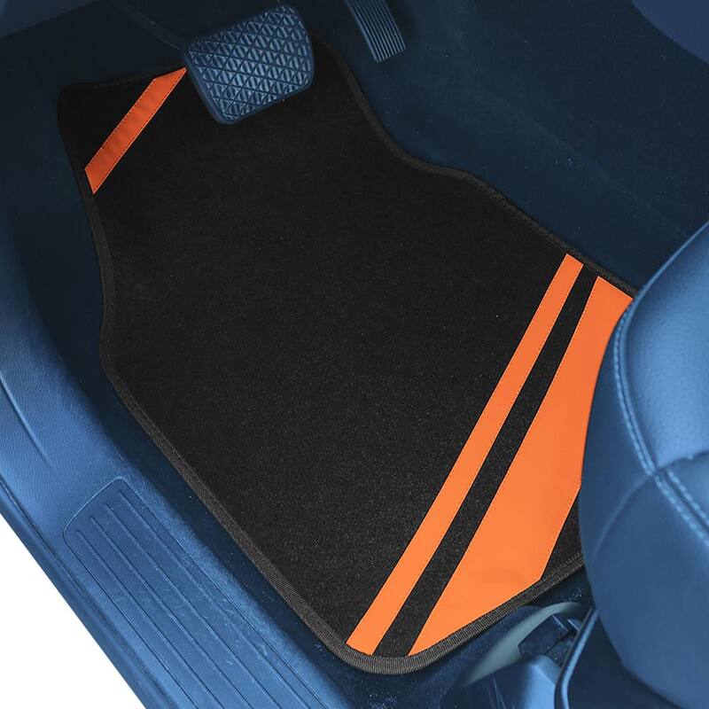 FH Group Luxe Universal 25.5 in. x 17 in. Carpet Floor (4-Piece) - DMF14501ORANGE