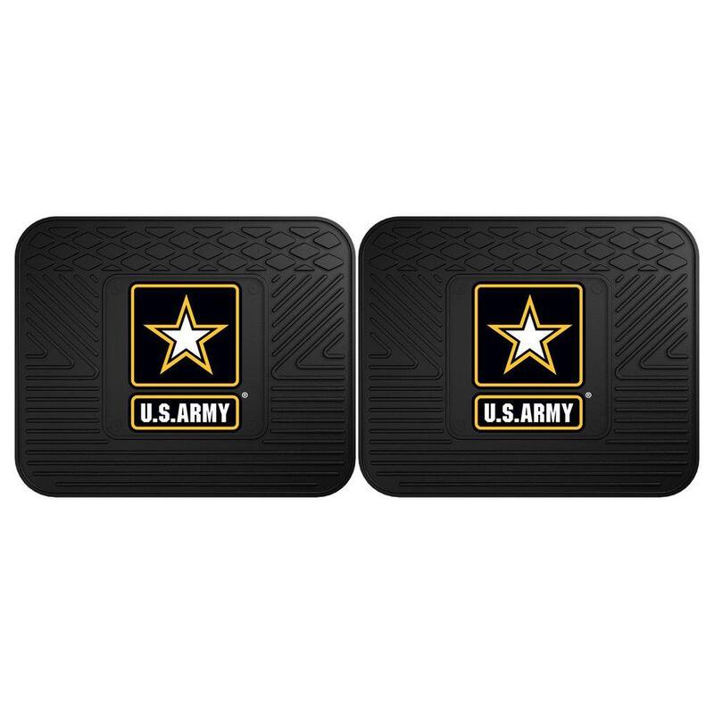 FANMATS Army Black Heavy Duty 14 in. x 17 in. 2-Piece Vinyl Utility Mat - 16946