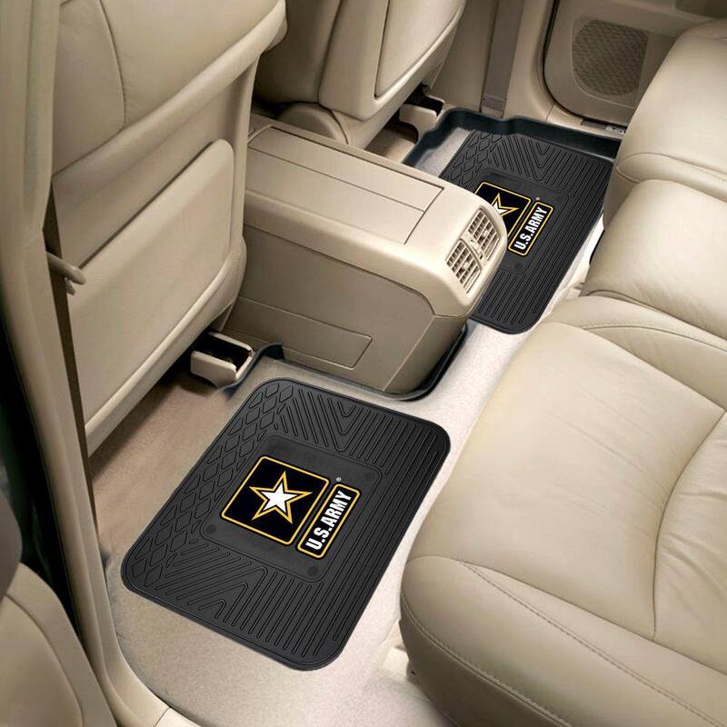 FANMATS Army Black Heavy Duty 14 in. x 17 in. 2-Piece Vinyl Utility Mat - 16946