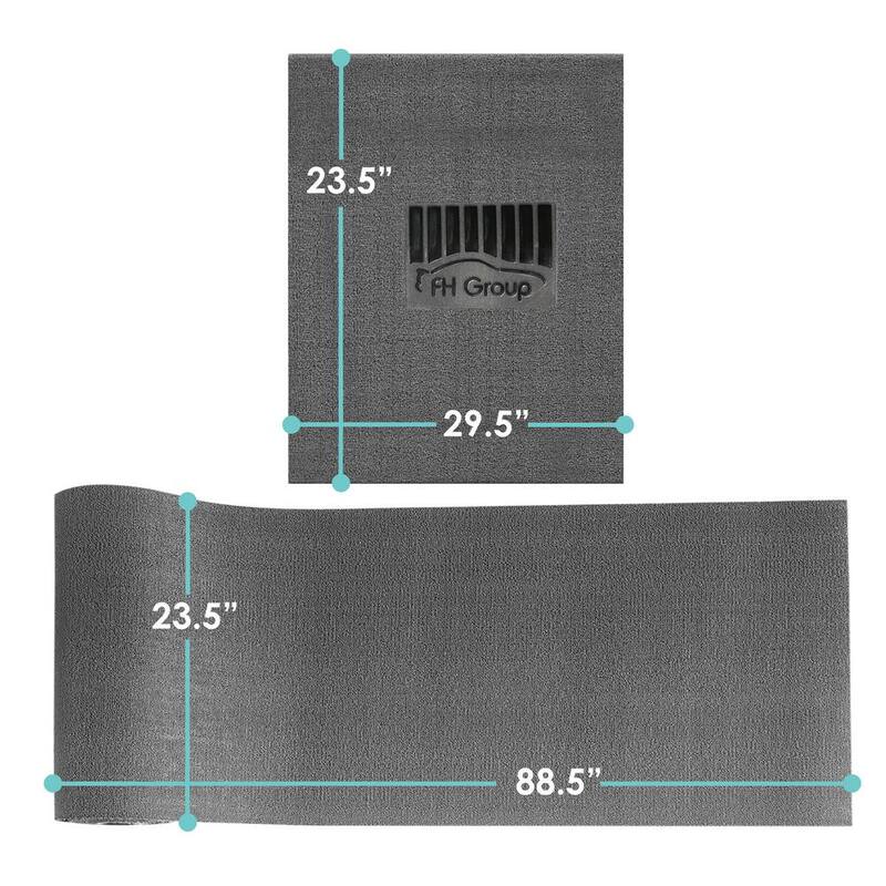 FH Group DIY Ultra Waterproof Trimmable Non-Slip Vinyl Floor Mats Solid Gray - DMF12021-SGRAY