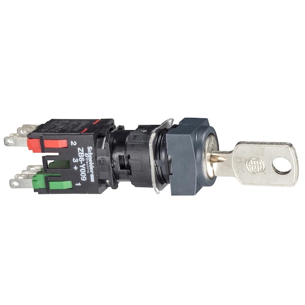 Interruptor selector completo de Schneider Electric, Harmony XB6, cuadrado negro Ø 16, 3 posiciones mantenidas 1NA+1NC 200 - XB6CGH5B