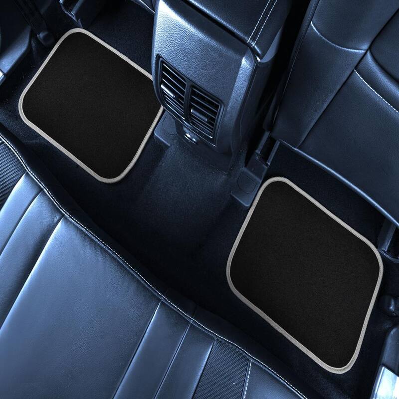 FH Group Gray Color-Trimmed Liners Non-Slip Car Floor Mats with Rubber Heel Pad - Full Set - DMF14503GRAY