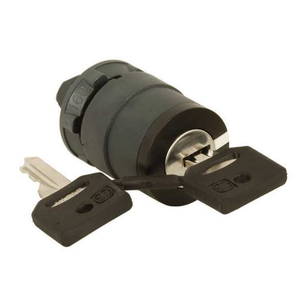 Schneider Electric Interruptor selector no iluminado, 22mm, 3 posiciones, con llave - ZB5AG0820