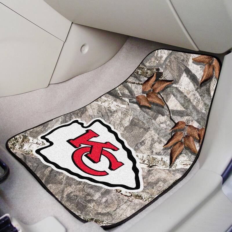FANMATS Kansas City Chiefs Camo 17 in. x 27 in. 2-Piece Nylon Carpet Car Floor Mat Set - 25503