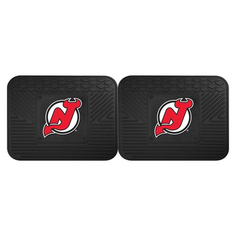 FANMATS NHL New Jersey Devils Black Heavy Duty 14 in. x 17 in. 2-Piece Vinyl Utility Mat - 12399
