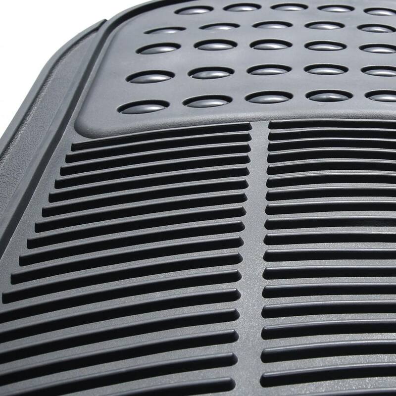 FH Group Gray Heavy-Duty High Quality Vinyl Car Floor Mats - Universal Fit for Cars, SUVs, Vans and Trucks - Rear - DMF11306GRAYREAR
