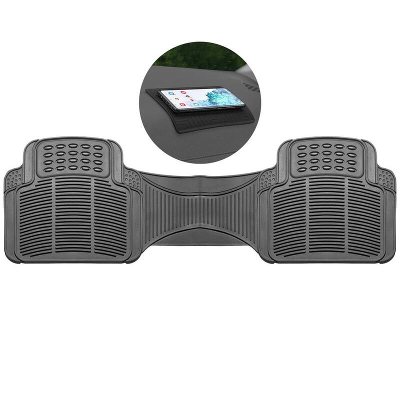 FH Group Gray Heavy-Duty High Quality Vinyl Car Floor Mats - Universal Fit for Cars, SUVs, Vans and Trucks - Rear - DMF11306GRAYREAR