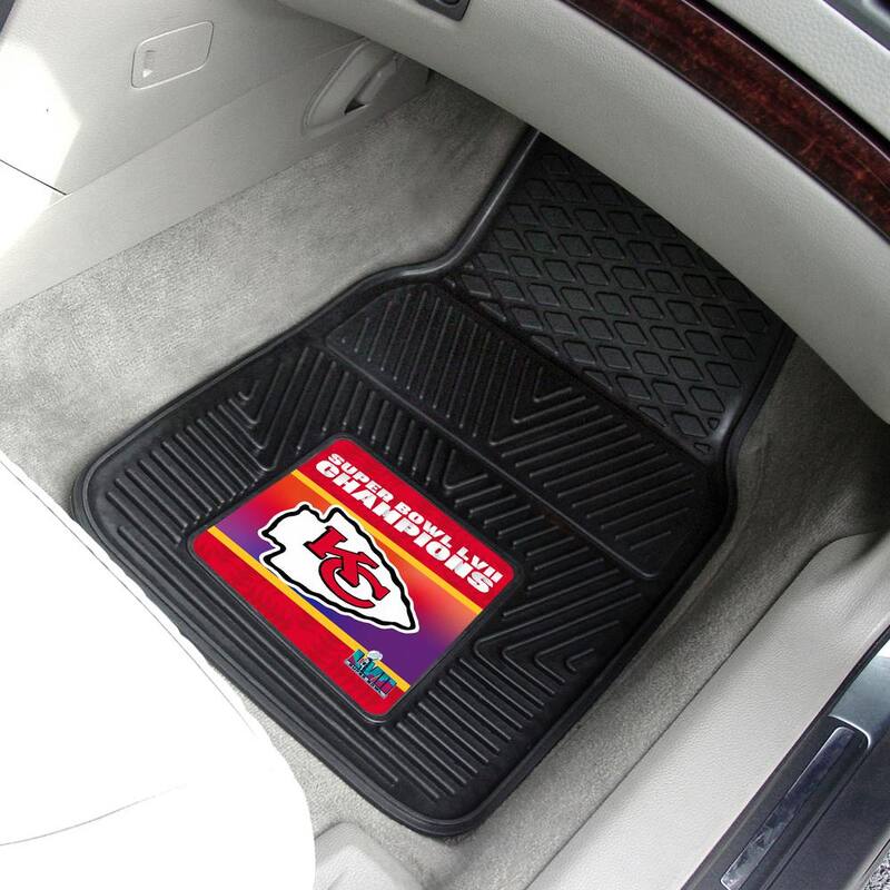FANMATS Kansas City Chiefs Super Bowl LVII Champions Heavy Duty Vinyl Car Mat Set - 2 Pieces - 38392
