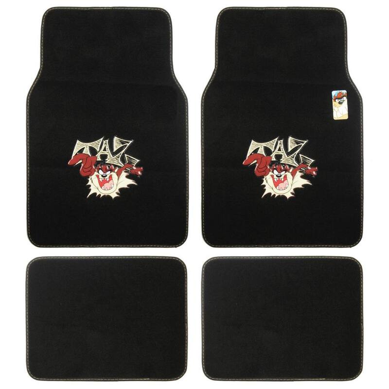 BDK Looney Tunes WBMT-1201 Taz 4 Pieces Carpet Car Floor Mats - WBMT-1201