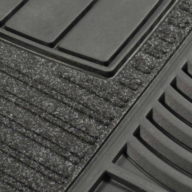 FANMATS Army Black Heavy Duty 2-Piece 20 in. x 27 in. Vinyl Car Mat - 15684