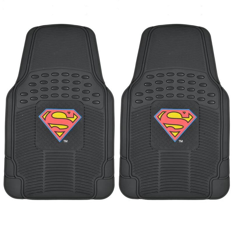 BDK Original Superman WBMT-1672 Rubber 2 Pieces Car Floor Mats - WBMT-1672