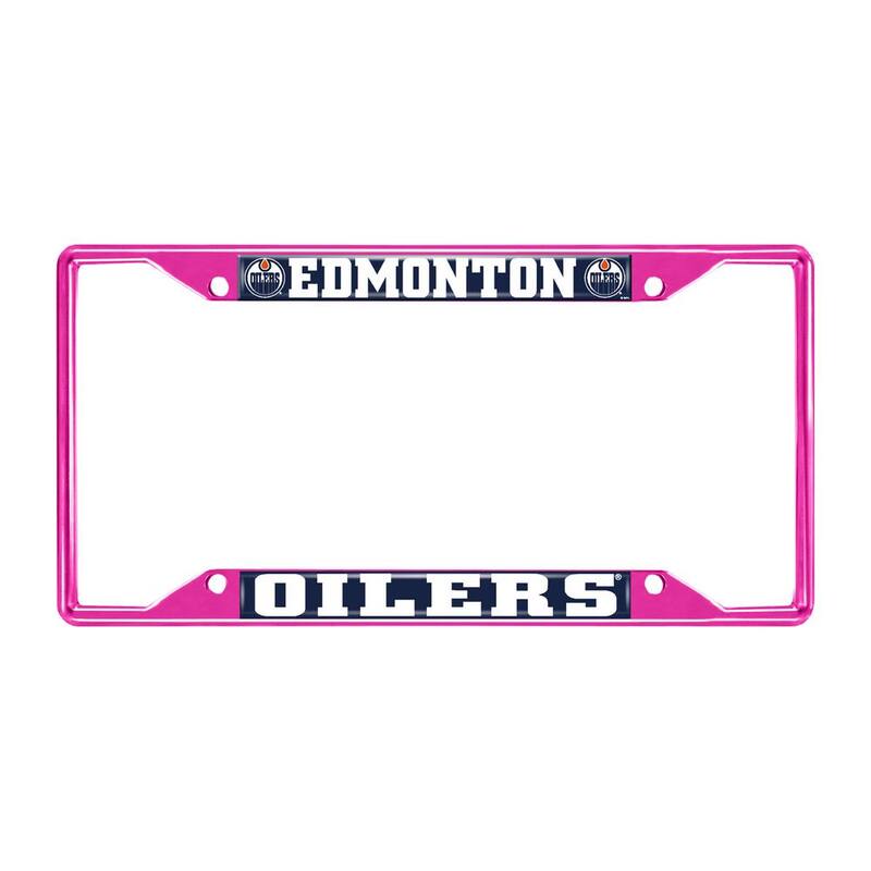 FANMATS Universal Fit NHL - Edmonton Oilers License Plate Frame - Pink - 43922
