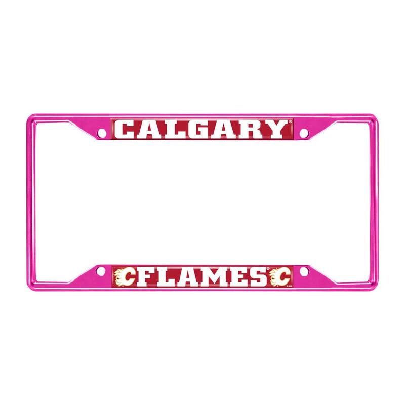 FANMATS Universal Fit NHL - Calgary Flames License Plate Frame - Pink - 43915