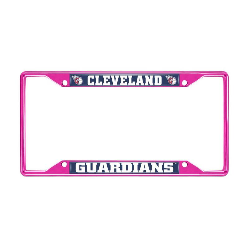 FANMATS Universal Fit MLB - Cleveland Guardians License Plate Frame - Pink - 43816