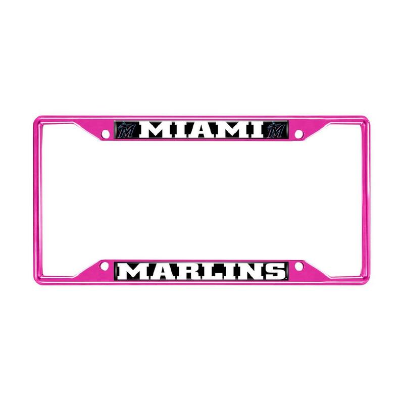 FANMATS Universal Fit MLB - Miami Marlins License Plate Frame - Pink - 43811