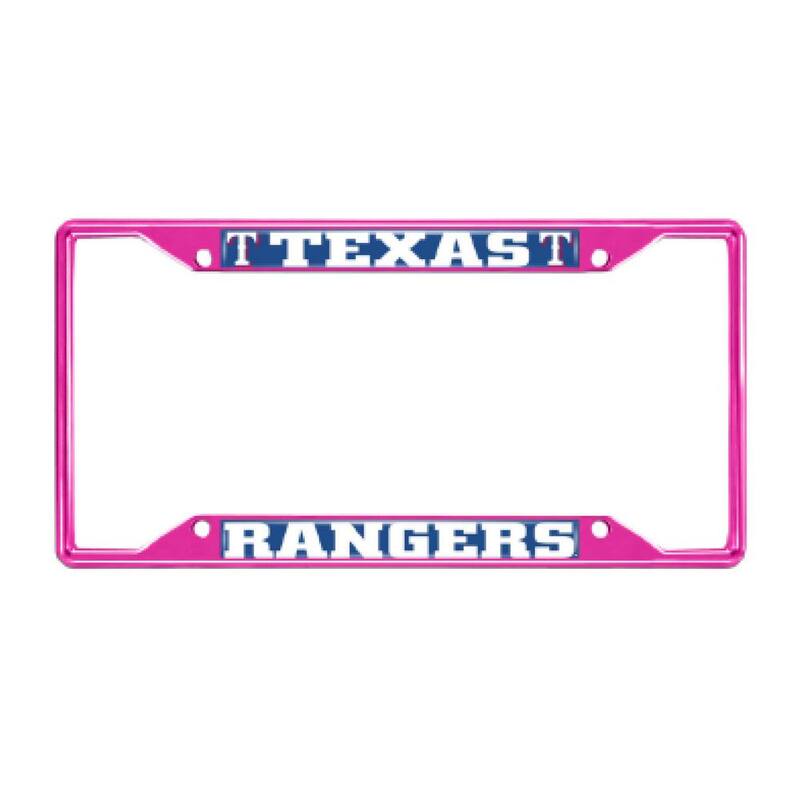 FANMATS Universal Fit MLB - Texas Rangers License Plate Frame - Pink - 43809