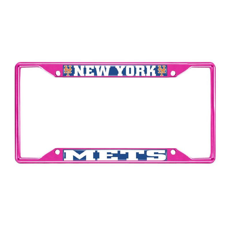 FANMATS Universal Fit MLB - New York Mets License Plate Frame - Pink - 43805