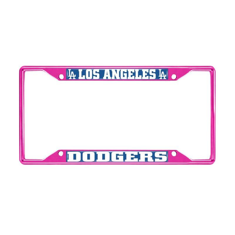 FANMATS Universal Fit MLB - Los Angeles Dodgers License Plate Frame - Pink - 43802