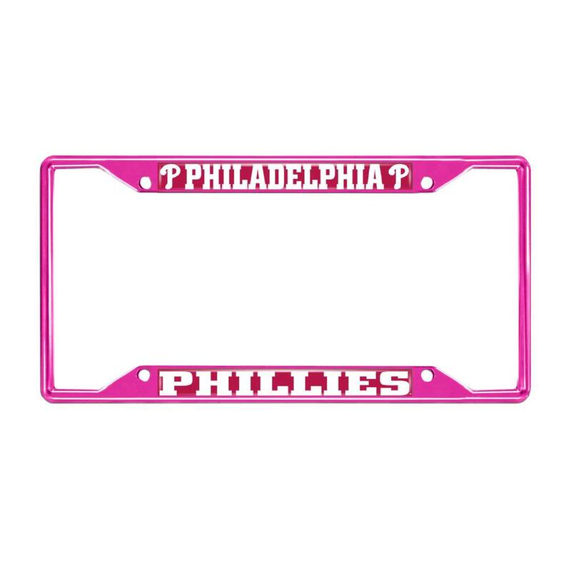 FANMATS Universal Fit MLB - Philadelphia Phillies License Plate Frame - Pink - 43798