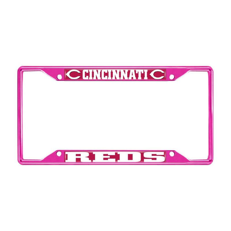 FANMATS Universal Fit MLB - Cincinnati Reds License Plate Frame - Pink - 43792
